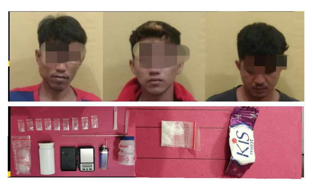 Polres Kampar Tahan 3 Tersangka Narkoba